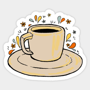 Floral Coffee Cup of Joe Sticker